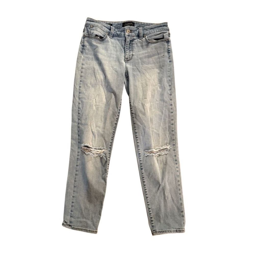 Talbots Women's Boyfriend Jeans Size 4 Blue Distressed Mid‎ Rise Denim flawless